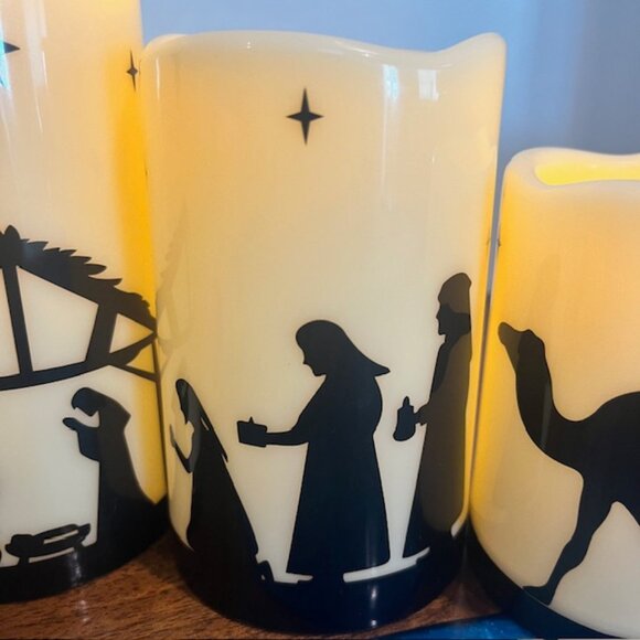 Christmas Nativity Scene Flameless LED Candles, Battery Operated with Remote - Picture 7 of 11
